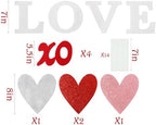 Valentines Day Decorations Tree Ornaments: 12 pcs Extra Large Red Pink White Love Heart XOXO Decorations, Glitter Heart Picks Ornaments for Valentine's Day Tree Topper Home Wedding Office Décor - Image 2
