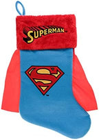 Ruz Superman Logo 20" Applique Christmas Stocking with Cape, Gift Holder for Stocking Stuffers, Indoor Home Decor and Holiday Decoration, Blue… by Ruz