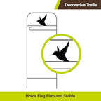 Briarwood Lane Wrought Iron Hummingbird Garden Flag Arbor 41x15 Garden Flag Decorative Arbor - Image 4
