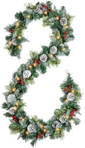 9ft Flocked Pre-Lit Artificial Christmas Garland with Lights by Unknown