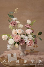 Ling's moment Artificial Pink Flowers Combo, Dusty Rose & Blush, Grand - Image 2