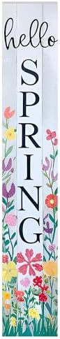 8"x48" Spring Welcome Sign for Front Porch, Hello Spring Porch Sign for Front Door Durable PVC Welcome Home Decorations for Outdoors p (Design 9) - Image 2