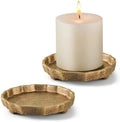 Cast Iron Pillar Candle Holder Plate, Vintage, 5 in, Set of 2 by Unknown