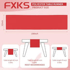 12 Pack Red Table Runner 12 x 108 Inch Rustic Farmhouse Wedding Christmas Table Runner,Washable and Reusable Polyester Table Runners for Wedding Birthday Party Banquet Table Decor - Image 2