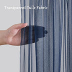 20x10ft Navy Blue Tulle Backdrop Curtain with Lights String for Parites, Sheer Backdrop Curtains for Wedding Baby Shower Birthday Party Photo Shoot Decorations - Image 6