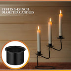 Sliner 100 Pack 0.87'' Black Metal Candle Holders with Round Flat Base - Image 5