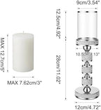 Hurricane Candle Holder, 15.9" Tall Metal Candle Stand, Glass Pillar Holder - Image 5