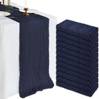 12 Pack 10Ft Navy Blue Cheesecloth Table Runner 23 x 120 Inch by CKIKU