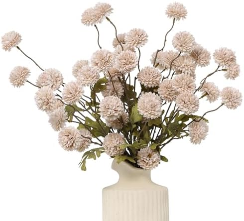 DuHouse 9pcs Artificial Flowers Silk Pompon Mum Small Chrysanthemum Ball by DuHouse