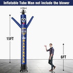 15FT Tall Hanukkah Inflatable Tube Man (18''Diameter) Wacky Wavy Dancing Guy for Outdoor Decoration Advertising Business Promotion - Happy Hanukkah (Blower Not Included) - Image 2