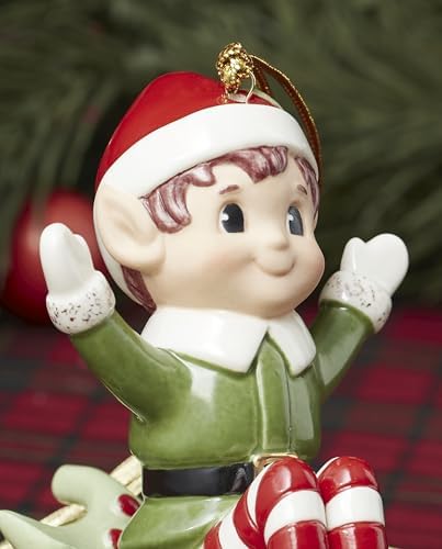 Lenox 898570 Christmas Elf Sleigh Ride Ornament - Image 6