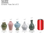 Ceramic Bud Vase Set of 5, Gradient Glaze Mini Small Vases - Image 4