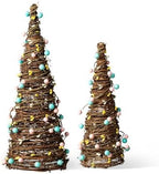 Glitzhome Set of 2 Easter Rattan Table Trees, Decorative Rattan Table Tree with Pink Blue Berries Balls Table Centerpiece for Easter Day Party Festival Home Decor - Image 7