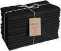 Hemstitch Cloth Dinner Napkins Cotton Set of 12 - Soft Durable Washable - Ideal for Farmhouse Parties Wedding Christmas Easter - Perfect Everyday Use Table Cloth Napkins 18x18 Black by CottonCove