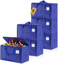 Moving Bags Heavy Duty Extra Large, Moving Boxes, Moving Supplies Essentials, Blue Storage Bins with Lids, Plastic Packing Totes, Storage Bags for Clothes with Handles & Zippers(Blue, 6 Pack) by Unknown