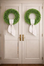 20 inch Artificial Boxwood Wreath for Front Door, Greenery Spring Summer Wreath for All Seasons with Sash，St Patrick's Day Decoration, Farmhouse, Garden, Wedding, Indoor & Outdoor - Image 6