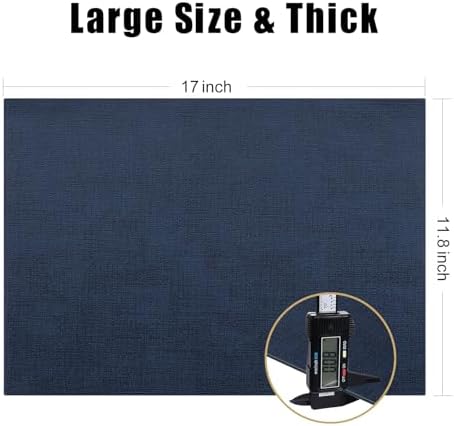 Homaxy PU Faux Leather Placemats for Dining Table, Set of 8, Navy Blue - Image 5