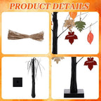 Briwooody 24'' Thanksgiving Tree Kit with I am Thankful for Leaves, Thankful Tree Kit with Writing Pen Hemp Rope DIY Fall Decorations Craft for Autumn Desktop Decor Thanksgiving Gift - Image 3