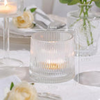 DARJEN Clear Ribbed Tealight Votive Candle Holders Set of 10 - Image 6