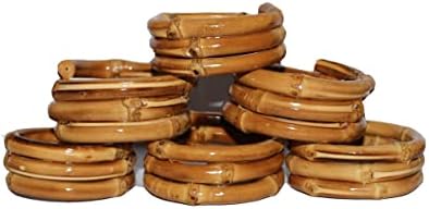 Bamboo Napkin Rings,Napkin Ring Set of 6,Handmade Natural Napkin Holder Ring for Table Decoration - Image 6
