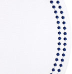 Bodrum Pearls Round Embroidered Placemats Set of 4 – 15" Elegant Table Mats for Dining, Weddings & Special Occasions, Decorative, Wipe-Clean Vinyl Placemats, Pure White/Navy - Image 2