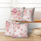 Pink Flower Throw Pillow Covers 26"x26" Set of 4, Romantic Spring Blooming Red Roses Floral Cushion Cases for Couch Chair Sofa Bed Living Room Garden Car Indoor Outdoor Home Decorative - Image 5