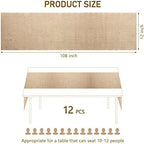 Buryeah 12 Pack Burlap Table Runners,12 x 108 Inch Natural Jute Rustic Runners Vintage Farmhouse Country Table Decor for Wedding Engagement Birthday Party Home Dining Kitchen Decorations - Image 2