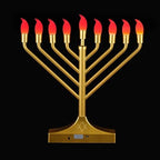 Electric Hanukkah Menorah,RGB Led Menorahs for Chanukah Decoration,Color Changing with Remote Control & Push-Button to Choose The Day and Timer Options Battery/USB Powered,Gold - Image 4