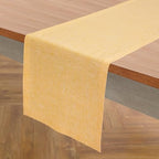 Solino Home 100% Pure Linen Table Runner Mustard Long, Athena 14 x 108 in by SolinoHome