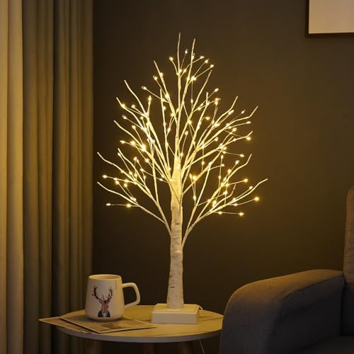 PXBNIUYA 144 LED Birch Tree Lights with Remote Control and Timer-Warm White - Image 3