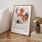 Year of the Fire Horse 2026 Poster, Chinese Zodiac Horse Wall Art, Lunar New Year Asian Art Print, Decor Minimalist - Image 3