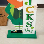 glitzhome 36"H St. Patrick's Wooden Standing Porch Sign, Leprechaun HAPPY ST.PATRICK'S DAY Porch Decor Front Door,Front Porch,Indoor Outdoor Porch Party Decor - Image 6