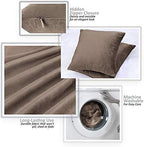 Nestl Throw Pillow Covers, Cozy Velvet Decorative Autumn Pillow Covers 22 x 22 Inches, Soft Solid Couch Pillow Covers for Sofa, Bed and Car, Set of 4 - Chocolate Brown - Image 3