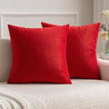 MIULEE 24x24 Inch Pack of 2 Euro Velvet Throw Pillow Covers Bright Red by MIULEE