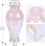 11.8" Tall Pink White Blown Glass Vase, Colorful Opaque Glass Vase, Unique Design Wide Mouth Art Decoration for Home, Living Room, Dining Table, Pampas Grass Decor (Pink White) - Image 5