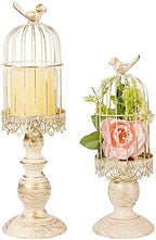 Pack of 2-Piece Birdcage Candle Holder, Vintage Candle Stick Holders, Wedding Candle Centerpieces for Tables, Iron Candlestick Holder Home Decor by LANLONG