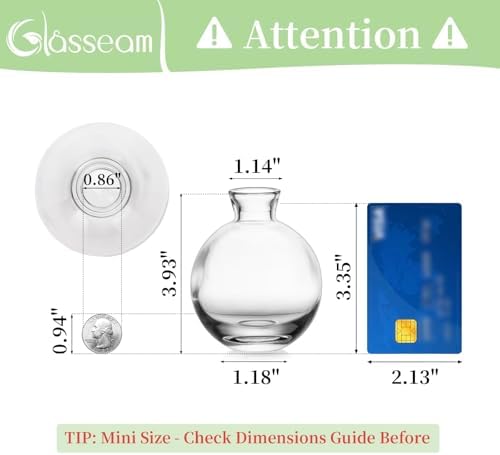 Glasseam Glass Bud Vase for Centerpieces, 6Pcs Clear Small Flower Vase Set - Image 2