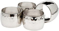 Godinger Hammered Round Napkin Rings, Set of 4 by Godinger