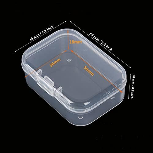 LJY 100 Clear Rectangular Plastic Boxes, 55 x 40 x 20 mm for Jewelry - Image 2