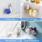 Diesisa Acrylic Wall Mount Organizer, 3Pcs Clear Adhesive Bathroom Shelves - Image 3