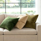 MIULEE Decorative Beige Velvet Euro Sham Throw Pillow Covers 26x26 Inch - Image 3