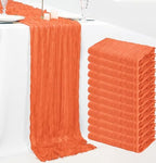 12 Pack Cheesecloth Table Runner, 35 x 120 Inch Boho Orange Cheese Cloth Table Runner 10 ft Gauze Table Runners for Wedding Baby Shower Party Birthday Home Decorations by PWDAN