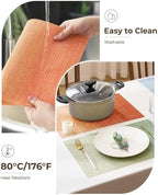 Leetaltree Woven Vinyl Fall Placemats Set of 24, Gradient Burnt Orange - Image 5