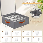 Foyego Cup and Mug Storage Box, Grey, 2 Pack - Image 2