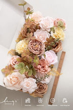 Ling's moment Fake Flowers Box, Dusty Rose & Sand Beige Deluxe Combo - Image 6