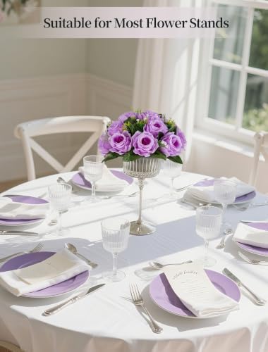 BLOSMON Flower Balls Wedding Rose Centerpieces 6 Pcs Lilac Fake Flowers Kissing Balls Decor Artificial Floral Arrangements Flower Bouquet of Roses Home Party Room Table DIY Decorations - Image 4