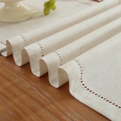 Linen Blend Table Runner – Handmade Hemstitch, Classic Style for Dresser, Dining - Image 4