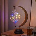 LED Decorative Enchanted Lunar Lamp with USB Power ,Table Lamp Lunar Lamp Crescent Ramadan Lamps Bedside Night Lights Gifts Suitable for Christmas Halloween Birthday 5.5*5.1*11inch by HFHungkeong