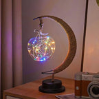 LED Decorative Enchanted Lunar Lamp with USB Power ,Table Lamp Lunar Lamp Crescent Ramadan Lamps Bedside Night Lights Gifts Suitable for Christmas Halloween Birthday 5.5*5.1*11inch by HFHungkeong