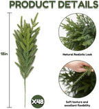 48Pcs Lifelike Touch Artificial Norfolk Pine Branches for Vase DIY Decor - Image 2